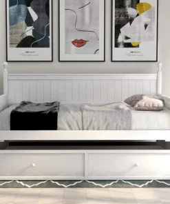 Mid-Century Wood Daybed with Trundle