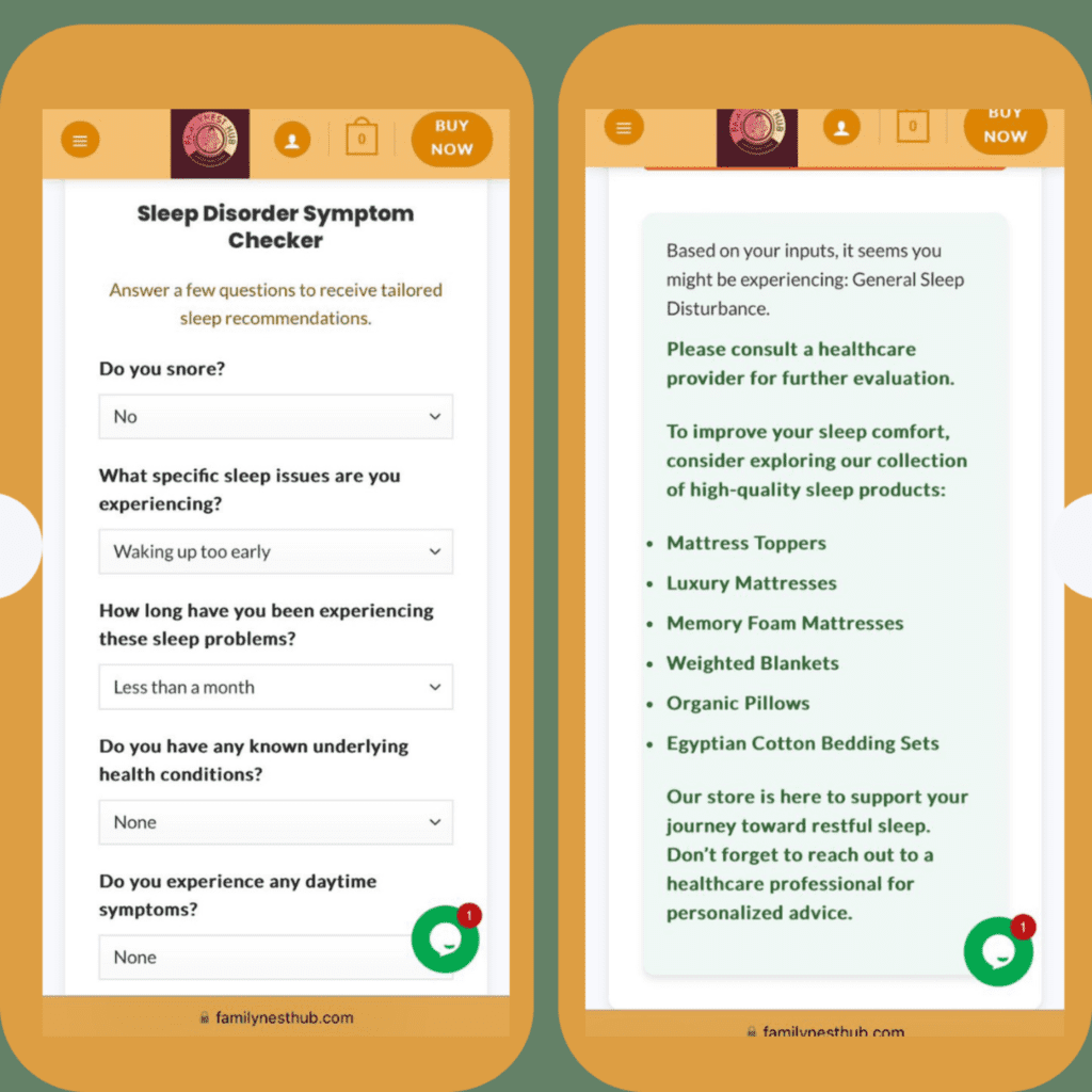 A split-screen mock-up showing personalized results on one side and practical recommendations on the other.